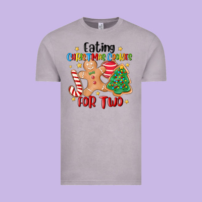 Eating Christmas Cookies For Two Vintage Tee Designed By Maliassmallbusiness