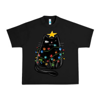 Black christmas cat with lights Urban Heavy Tee - MaliasSmallBusiness