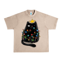 French Oak christmas cat with lights Urban Heavy Tee - MaliasSmallBusiness