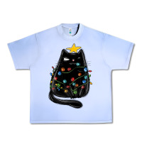 Grape Ice christmas cat with lights Urban Heavy Tee - MaliasSmallBusiness