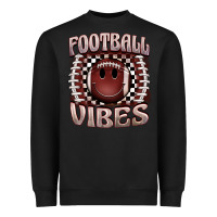 Black football vibes smiley face Heavyweight Sweatshirt - BarkalooDesign