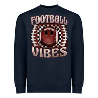 Navy football vibes smiley face Heavyweight Sweatshirt - BarkalooDesign
