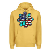 Antique Gold American flag turquoise gemstone 4th of july Premium Hoodie - CowGirlArtShop