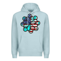 Blue Mist American flag turquoise gemstone 4th of july Premium Hoodie - CowGirlArtShop