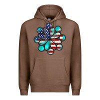 Chestnut American flag turquoise gemstone 4th of july Premium Hoodie - CowGirlArtShop