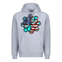 Heather Grey American flag turquoise gemstone 4th of july Premium Hoodie - CowGirlArtShop