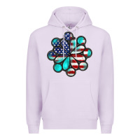 Lilac American flag turquoise gemstone 4th of july Premium Hoodie - CowGirlArtShop
