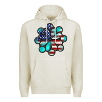 Oatmeal Heather American flag turquoise gemstone 4th of july Premium Hoodie - CowGirlArtShop