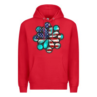 Red American flag turquoise gemstone 4th of july Premium Hoodie - CowGirlArtShop