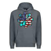 Rock American flag turquoise gemstone 4th of july Premium Hoodie - CowGirlArtShop