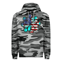 Slate Camo American flag turquoise gemstone 4th of july Premium Hoodie - CowGirlArtShop