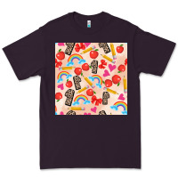Plum back to school seamless pattern 1 (3600x3600) Premium Tee - AdoDesignShop