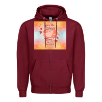Burgundy love the world like the one Zipper Hoodie - TumblerDesignByShophia