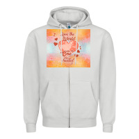 Dove Grey love the world like the one Zipper Hoodie - TumblerDesignByShophia