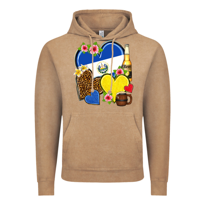 El Salvador Hearts Vintage Hoodie by NancyCooperArtShop | Teevron