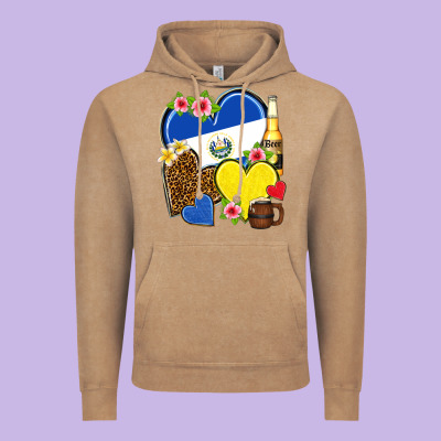 El Salvador Hearts Vintage Hoodie Designed By Nancycooperartshop