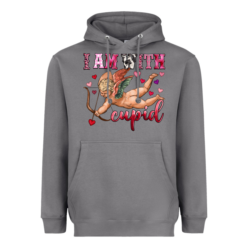 I Am With Cupid Heavyweight Hoodie by OliviaCreatesArt | Teevron