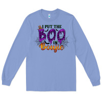 Colony Blue I put the Boo in Boujie Long Sleeve Tee - RacoonDesign