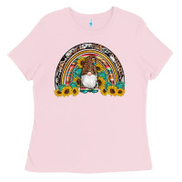 Bubblegum Pink western gnome gemstones sunflowers rainbow Ladies Tee - Artiststas
