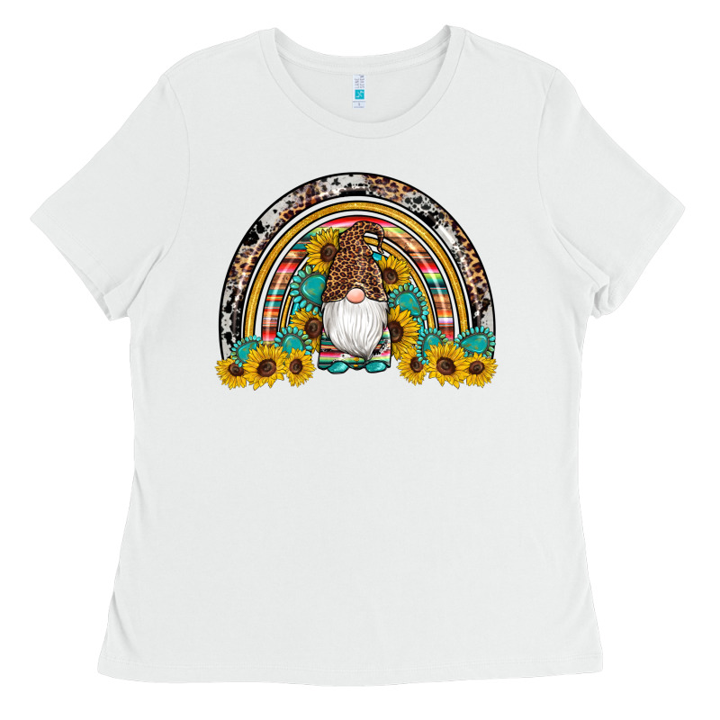 Western Gnome Gemstones Sunflowers Rainbow Ladies Tee by Artiststas | Teevron