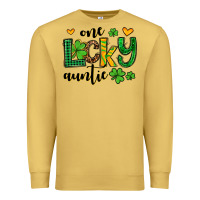 Antique Gold One lucky auntie St. Patrick's Premium Sweatshirt - OliviaCreatesArt