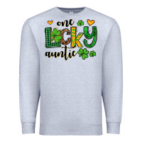 Heather Grey One lucky auntie St. Patrick's Premium Sweatshirt - OliviaCreatesArt