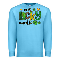Ocean Blue One lucky auntie St. Patrick's Premium Sweatshirt - OliviaCreatesArt