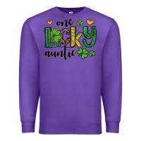 Purple One lucky auntie St. Patrick's Premium Sweatshirt - OliviaCreatesArt