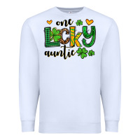 White One lucky auntie St. Patrick's Premium Sweatshirt - OliviaCreatesArt