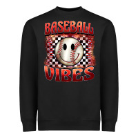 Black baseball vibes smiley face Heavyweight Sweatshirt - BarkalooDesign