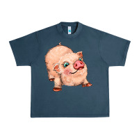 Midnight Navy pig Urban Heavy Tee - MaliasSmallBusiness