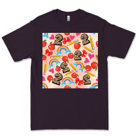 Plum back to school seamless pattern 2 (3600x3600) Premium Tee - AdoDesignShop