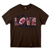 Chocolate Brown football love of the game Heavy Core Tee - JahusDesignShop