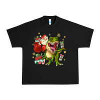 Black Christmas dinosaur Urban Heavy Tee - MaliasSmallBusiness