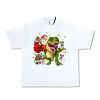 White Christmas dinosaur Urban Heavy Tee - MaliasSmallBusiness