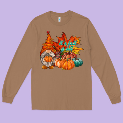 It Is Fall Yall Gnome Long Sleeve Tee Designed By Racoondesign