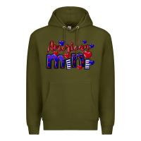 Army Green American Mini  4th of July Premium Hoodie - CowGirlArtShop