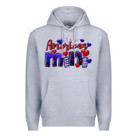 Heather Grey American Mini  4th of July Premium Hoodie - CowGirlArtShop