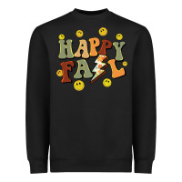 Black happy fall smiley face Heavyweight Sweatshirt - BarkalooDesign