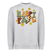 Heather Grey happy fall smiley face Heavyweight Sweatshirt - BarkalooDesign