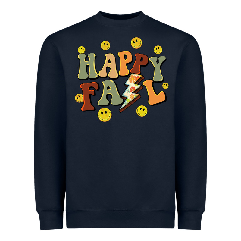 Happy Fall Smiley Face Heavyweight Sweatshirt by BarkalooDesign | Teevron