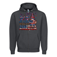 Smoke God Bless America with gnome 4th of july Zipper Hoodie - HowdyJamesFarm