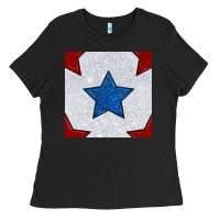 Black Glitter 4th Of July Seamless Pattern Ladies Tee - BundleAndBundleShop