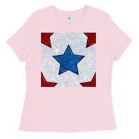 Bubblegum Pink Glitter 4th Of July Seamless Pattern Ladies Tee - BundleAndBundleShop