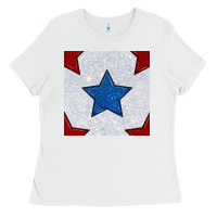 White Glitter 4th Of July Seamless Pattern Ladies Tee - BundleAndBundleShop