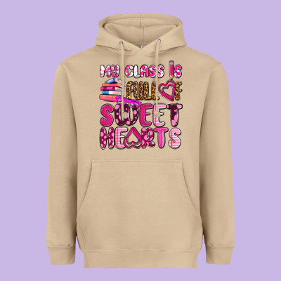My Class Is Full Of Sweet Hearts Olivia Heavyweight Hoodie Designed By Oliviacreatesart