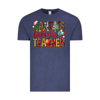 Vintage Denim santas favorite teacher Vintage Tee - NancyCooperArtShop