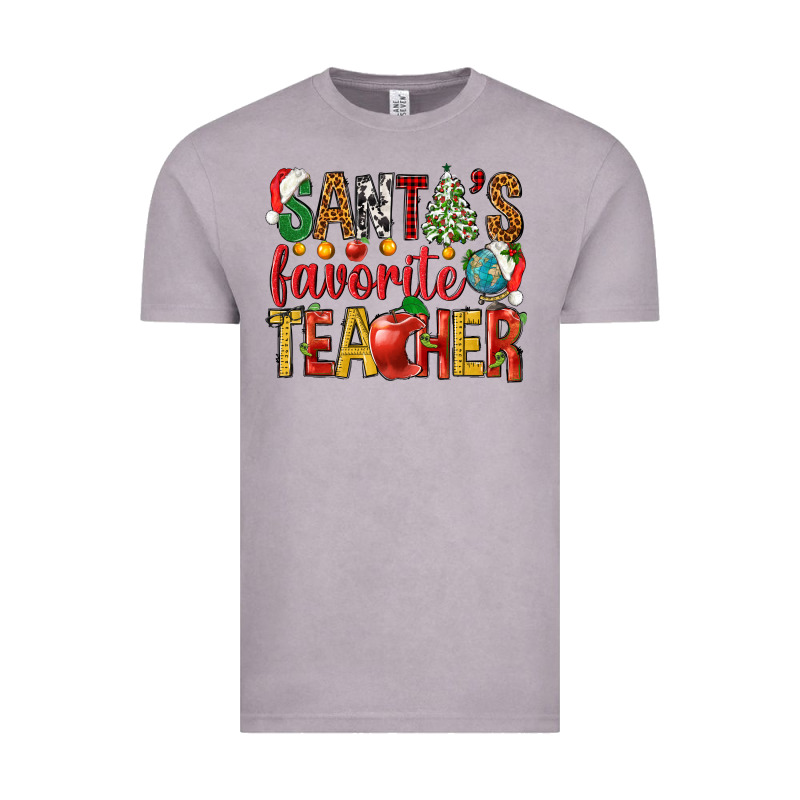 Santas Favorite Teacher Vintage Tee by NancyCooperArtShop | Teevron