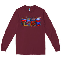 Burgundy labor day drink Long Sleeve Tee - RacoonDesign