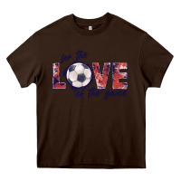 Chocolate Brown soccer love of the game Heavy Core Tee - JahusDesignShop